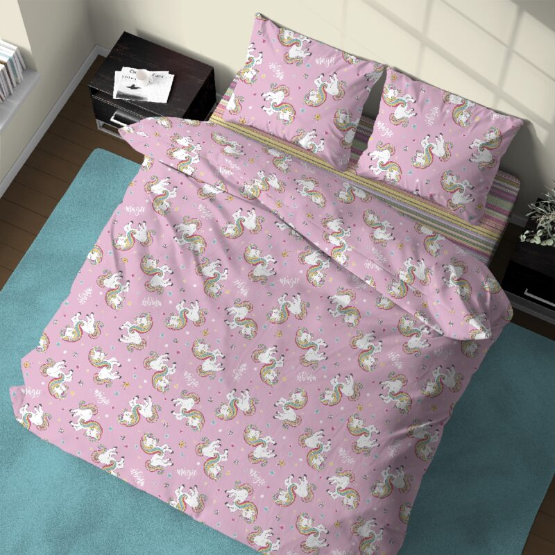 Trapunta Letto Singolo UNICORNO 150x250 Cm - Coperta Calda E Leggera, Perfetta Per Bambini E Ragazzi, Design Con Stampa Unicorno, Lavabile, Tessuto Morbido